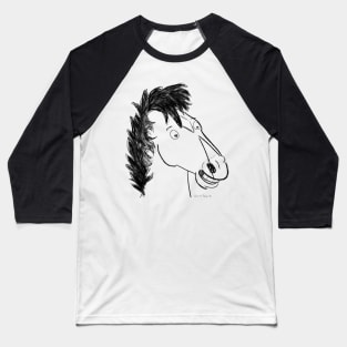 Portrait of A Horseman - Black Baseball T-Shirt